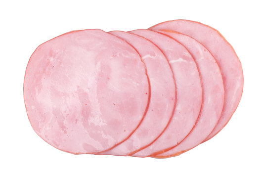 fresh smoked ham isolated on white background