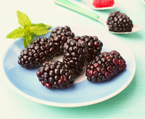 Blackberries on a plate