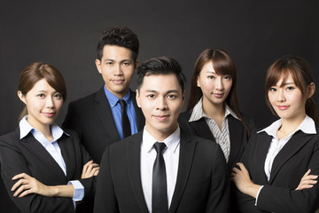 young businessman with successful business team