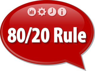 80/20 Rule Business term speech bubble illustration