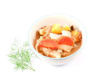 hot and sour soup vegetables : Delicious thai traditional food (