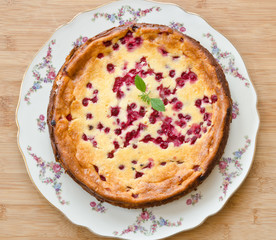 KaeseKuchen mit Johannisbeeren