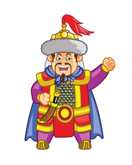 Genghis Khan Chibi Cartoon