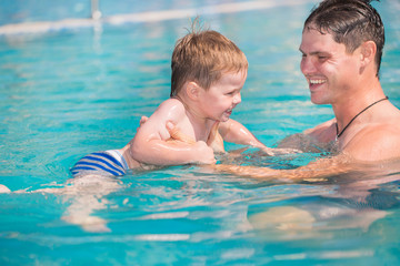 Child playing in water