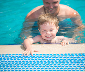 Child playing in water