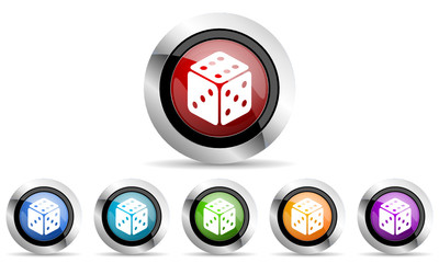 casino vector icons set