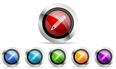 pencil vector icons set