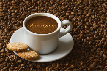 Still life - coffee with text Paraguay