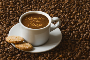 Still life - coffee with text Republic of the Congo
