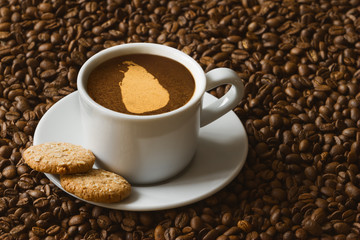 Still life - coffee with map of Sri Lanka
