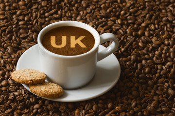 Still life - coffee with text UK