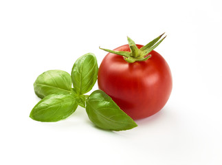 Tomate mit basilikom