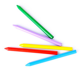 Colorful pastel crayons isolated on white