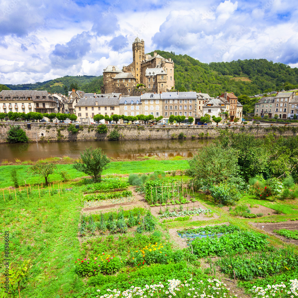 Wall mural estaing -one of the most beautiful villages of france