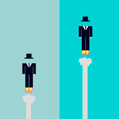 Business Man Competition in Business Concept
