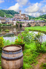 view of medieval Estaing - one of the most beautiful village of
