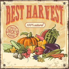 Harvest retro poster.
