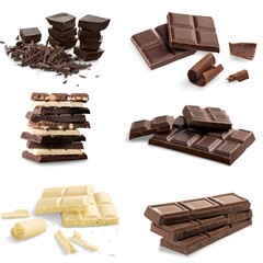 Chocolate, Isolated, Block.