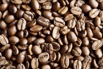 Coffee roasted beans background