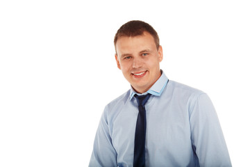 Portrait of a young handsome man in a representative strict clot