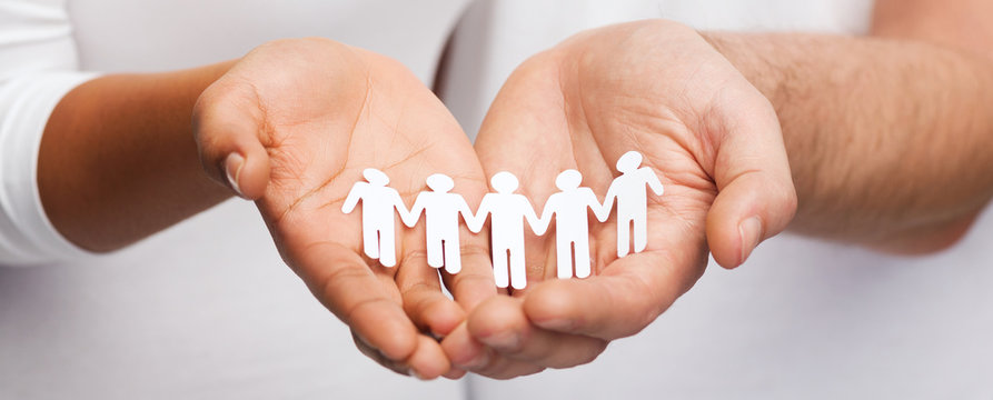 couple hands with paper team