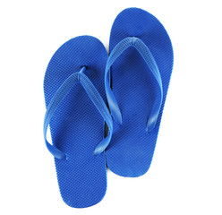 Blue beach shoes isolated on white