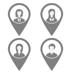 Set icon front portrait woman for webdesign