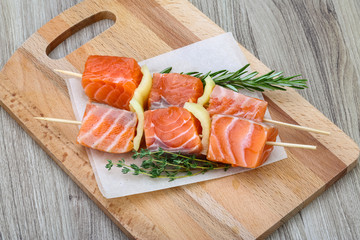 Salmon skewer