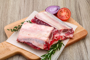 Raw beef ribs