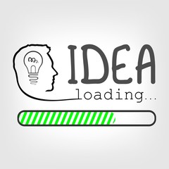 Concept of big ideas inspiration innovation, invention, effective thinking.