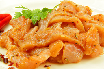 émincé de poulet mariné 22072015