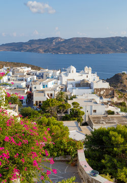View of Plaka village, Milos island, Greece