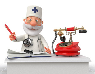 3d doctor with phone