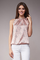 Beauty fashion clothes casual collection woman model brunette