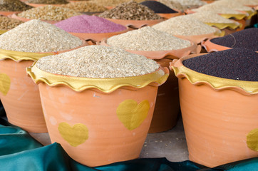 vegetable seed heap up in pot