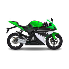 Motorcycle, green sport bike