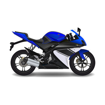 Motorcycle, blue sport bike