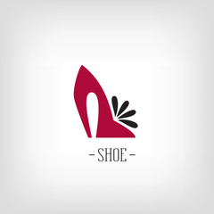 Stylized womens shoes. Logo shoe store.