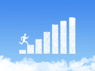 Obraz premium Cloud bar chart. Success in business concept