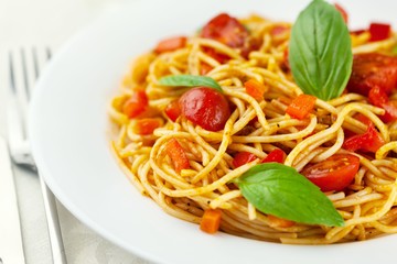 Spaghetti, italian, tomato.