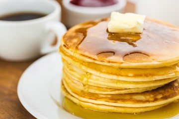 Breakfast, Pancake, Food.