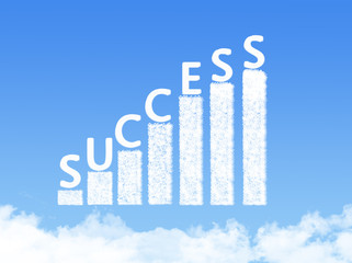 Cloud bar chart. Success in business concept