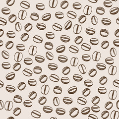Vector hand drawn coffee seamless pattern.
