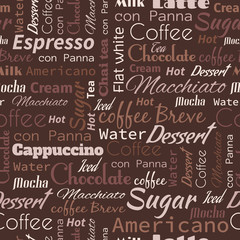 Seamless Background With Coffee Tags