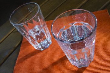 Close up of glasses of water