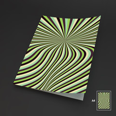 A4 Business Blank. Abstract Striped Background. Optical Art. 