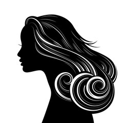 Woman Hair style Silhouette