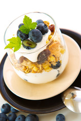 Fresh Yogurt with blueberries .