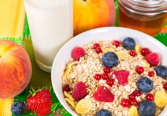 Breakfast, cereal, closeup.