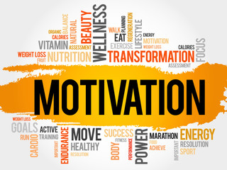 MOTIVATION word cloud, fitness, sport, health concept